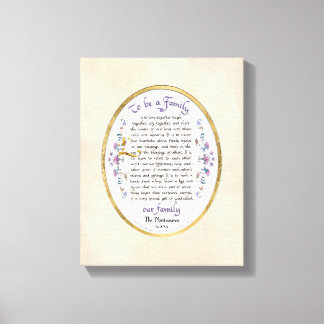 Kalligrafie Om een Familie Audrey Jeanne New Name  Canvas Afdruk