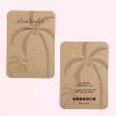 Kalligrafie Oorbel Display Kaart Strand Palm Tree Visitekaartje