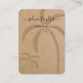 Kalligrafie Oorbel Display Kaart Strand Palm Tree Visitekaartje (Voorkant)