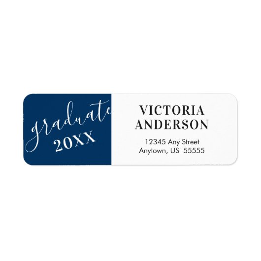 Kalligrafie op donkerblauw | Klasse 2018 Etiket (Voorkant)