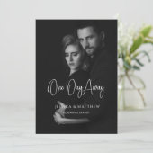 Kalligrafie op een dag weg Fotorepetitie diner Kaart (Staand voorkant)