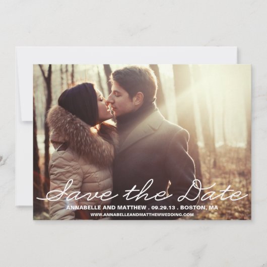 Kalligrafie Opslag Bericht van de Datum Save The Date (Voorkant)