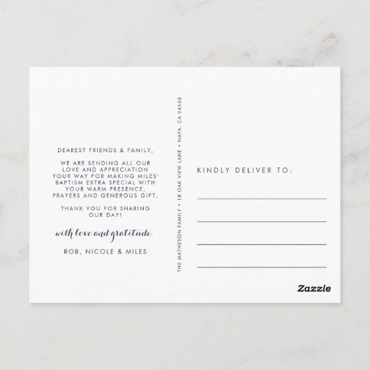 kalligrafie-overlay | Foto doop Dank u Briefkaart (Achterkant)