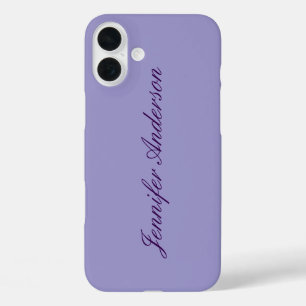 Kalligrafie Pastel Bord Paarse gepersonaliseerd iPhone 16 Plus Hoesje