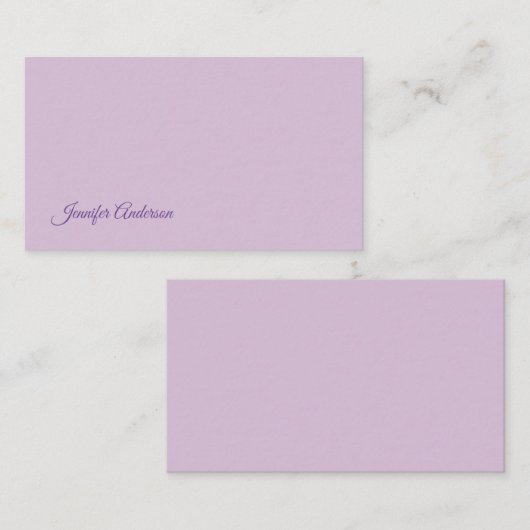 Kalligrafie Pastel Thistle Roze Gepersonaliseerde Informatiekaartje (Voorkant / Achterkant)