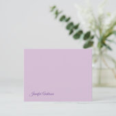 Kalligrafie Pastel Thistle Roze Gepersonaliseerde  RSVP Kaartje (Staand voorkant)