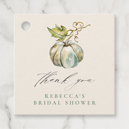 Kalligrafie pompoen Vrijgezellenfeest dank u Bedankjes Labels (Voorkant)