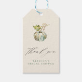 Kalligrafie pompoen Vrijgezellenfeest dank u Cadeaulabel (Voorkant)