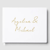 Kalligrafie Professioneel Elegant Goud Kleur Gastenboek (Voorkant)