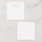 Kalligrafie Professioneel Elegant Goud Kleur Notitiekaartje (Voorkant / Achterkant)