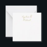 Kalligrafie Professioneel Elegant Goud Kleur Notitiekaartje<br><div class="desc">Op zoek naar een mooie kalligrafie met een esthetisch handschrift? Dit eenvoudige,  oogverblindende ontwerp is voor jou. Dit product overtuigt direct degenen die het zien. Het fijne en smaakvolle ontwerp zal onmiddellijk de kwaliteit van je relatie en familie weerspiegelen.</div>