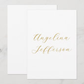 Kalligrafie Professioneel Elegant Gouden Kleur (Voorkant / Achterkant)