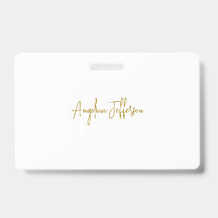Kalligrafie Professioneel Elegant Gouden Kleur Badge