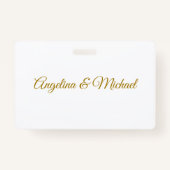 Kalligrafie Professioneel Elegant Gouden Kleur Badge (Achterkant)