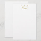 Kalligrafie Professioneel Elegant Gouden Kleur Briefpapier (Voorkant / Achterkant)