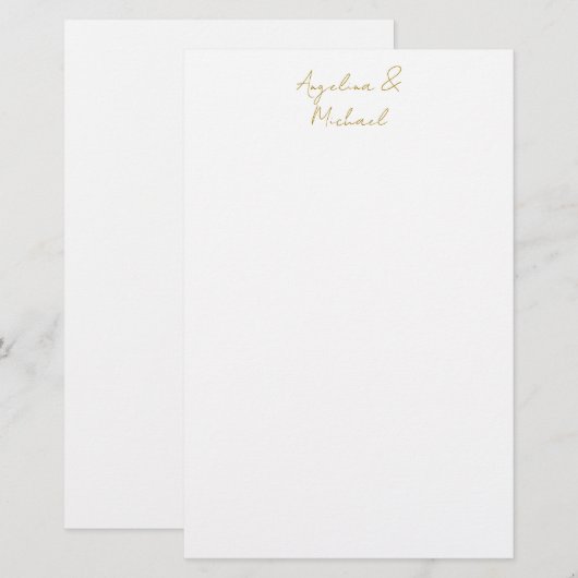 Kalligrafie Professioneel Elegant Gouden Kleur Briefpapier (Voorkant / Achterkant)