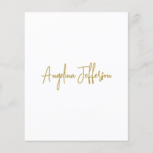 Kalligrafie Professioneel Elegant Gouden Kleur Flyer (Voorkant)