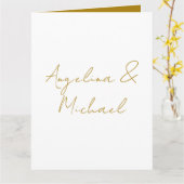 Kalligrafie Professioneel Elegant Gouden Kleur Kaart (Gele Bloem)