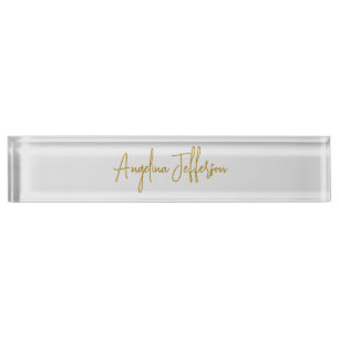 Kalligrafie Professioneel Elegant Gouden Kleur Naambordje