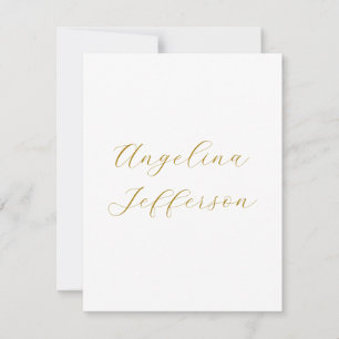 Kalligrafie Professioneel Elegant Gouden Kleur Notitiekaartje