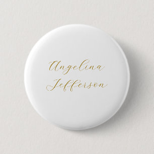 Kalligrafie Professioneel Elegant Gouden Kleur Ronde Button 5,7 Cm