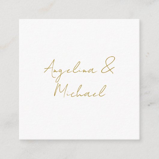 Kalligrafie professioneel elegant goudkleurig informatiekaartje (Voorkant)