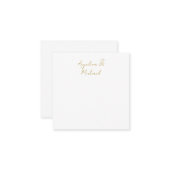 Kalligrafie professioneel elegant goudkleurig notitiekaartje (Voorkant / Achterkant in situ)