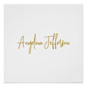 Kalligrafie Professionele Elegante Goud Kleur Perfect Poster (Voorkant)