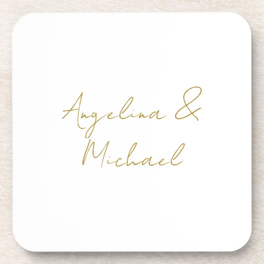 Kalligrafie Professionele Elegante Gouden Kleur Bier Onderzetter (Voorkant)