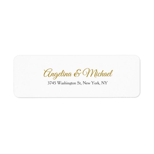 Kalligrafie Professionele Elegante Gouden Kleur Etiket (Voorkant)