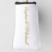 Kalligrafie Professionele Elegante Gouden Kleur Golfheadcover (Draai 90)