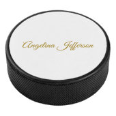 Kalligrafie Professionele Elegante Gouden Kleur Hockey Puck (3/4)