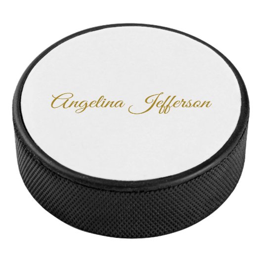 Kalligrafie Professionele Elegante Gouden Kleur Hockey Puck (3/4)