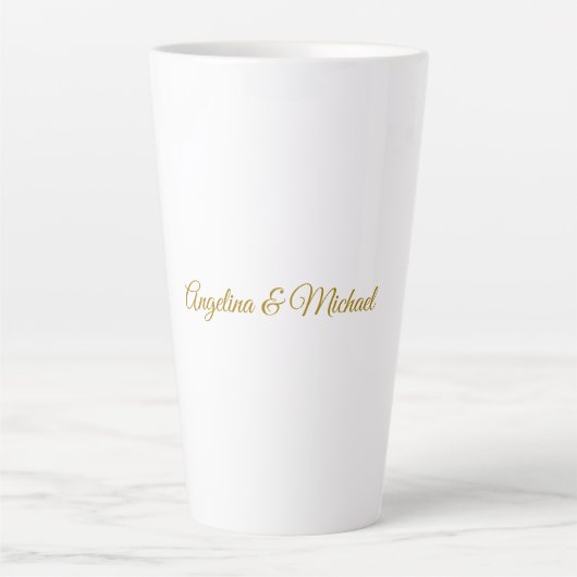 Kalligrafie Professionele Elegante Gouden Kleur Latte Mok (Voorkant)