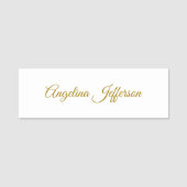 Kalligrafie Professionele Elegante Gouden Kleur Naamplaatje (Voorkant)