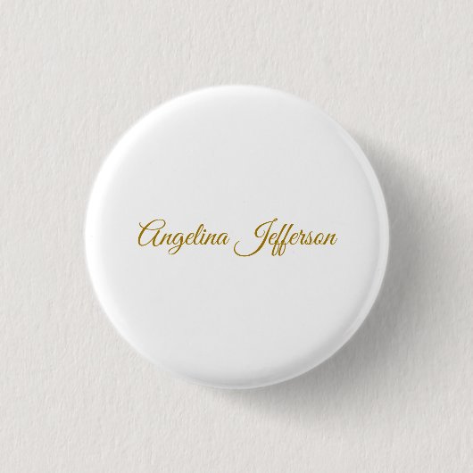 Kalligrafie Professionele Elegante Gouden Kleur Ronde Button 3,2 Cm (Voorkant)
