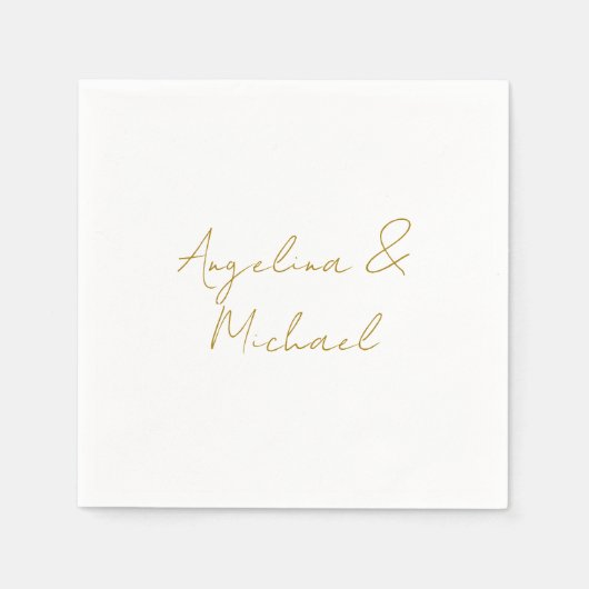 Kalligrafie Professionele Elegante Gouden Kleur Servet (Voorkant)