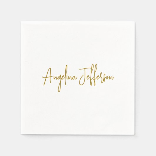 Kalligrafie Professionele Elegante Gouden Kleur Servet (Voorkant)
