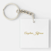 Kalligrafie Professionele Elegante Gouden Kleur Sleutelhanger (voorkant)