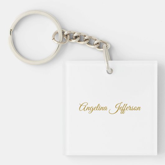 Kalligrafie Professionele Elegante Gouden Kleur Sleutelhanger (voorkant)