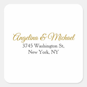 Kalligrafie Professionele Elegante Gouden Kleur Vierkante Sticker