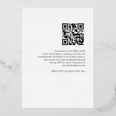 Kalligrafie QR-code avondfeest bruiloft echt Folie Uitnodiging (Achterkant)