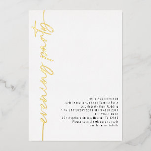 Kalligrafie QR-code Avondsfeest Echte bruiloft Folie Uitnodiging