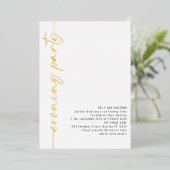 Kalligrafie QR-code Avondsfeest Echte bruiloft Folie Uitnodiging (Staand Voorkant)