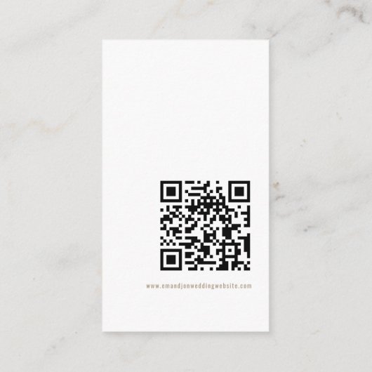 Kalligrafie QR-code Champagne Gold Weddenschap Det Informatiekaartje (Achterkant)