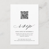 Kalligrafie QR Code Floral Wedding RSVP Kaart (Voorkant)