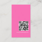 Kalligrafie QR Code Hot Roze Bruiloft Details Informatiekaartje (Achterkant)
