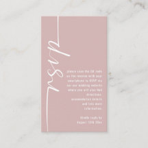 Kalligrafie QR Code Stoffig Roos Bruiloft RSVP