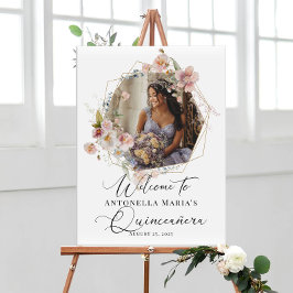 Kalligrafie Quinceanera foto welkom Poster