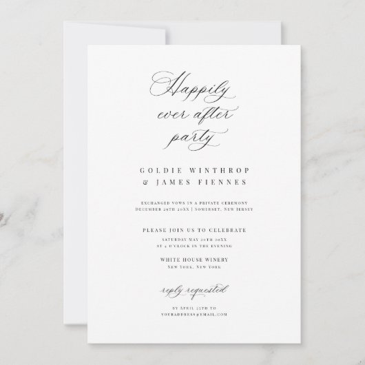 Kalligrafie receptie feest viering uitnodiging (Voorkant)